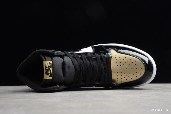 Retro Jordan  007 High Patent 861428 1 NRG 861428-007 Gold Toe 0317